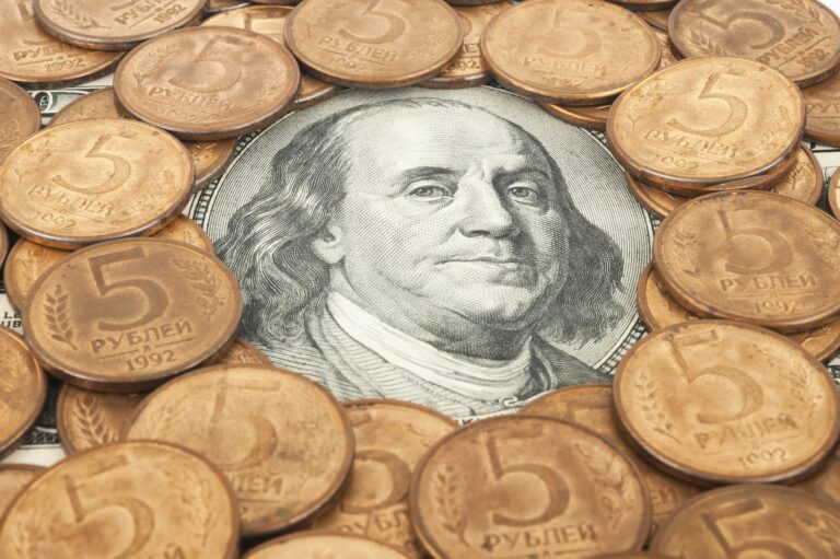 Russian rubles and US dollars